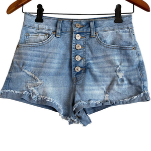 Rewash Button Fly Denim Shorts‎